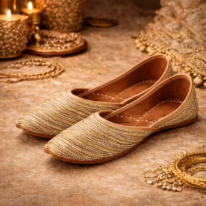 golden jutti for women dilbar designer ethnic footwear