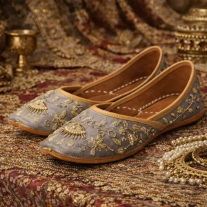 grey jutti for women gulnaar designer embroidered ethnic footwear premium jutti