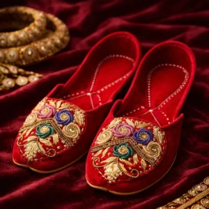 red jutti for women shagan designer bridal jutti embroidered ethnic footwear