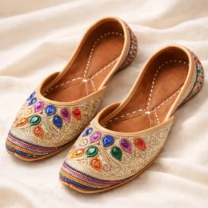 colorful jutti for women noor multicolor embroidered ethnic footwear
